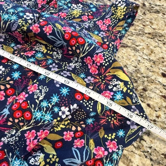 Handmade cottage floral fit flare pleated midi dress pockets SZ 8 - Picture 7 of 12